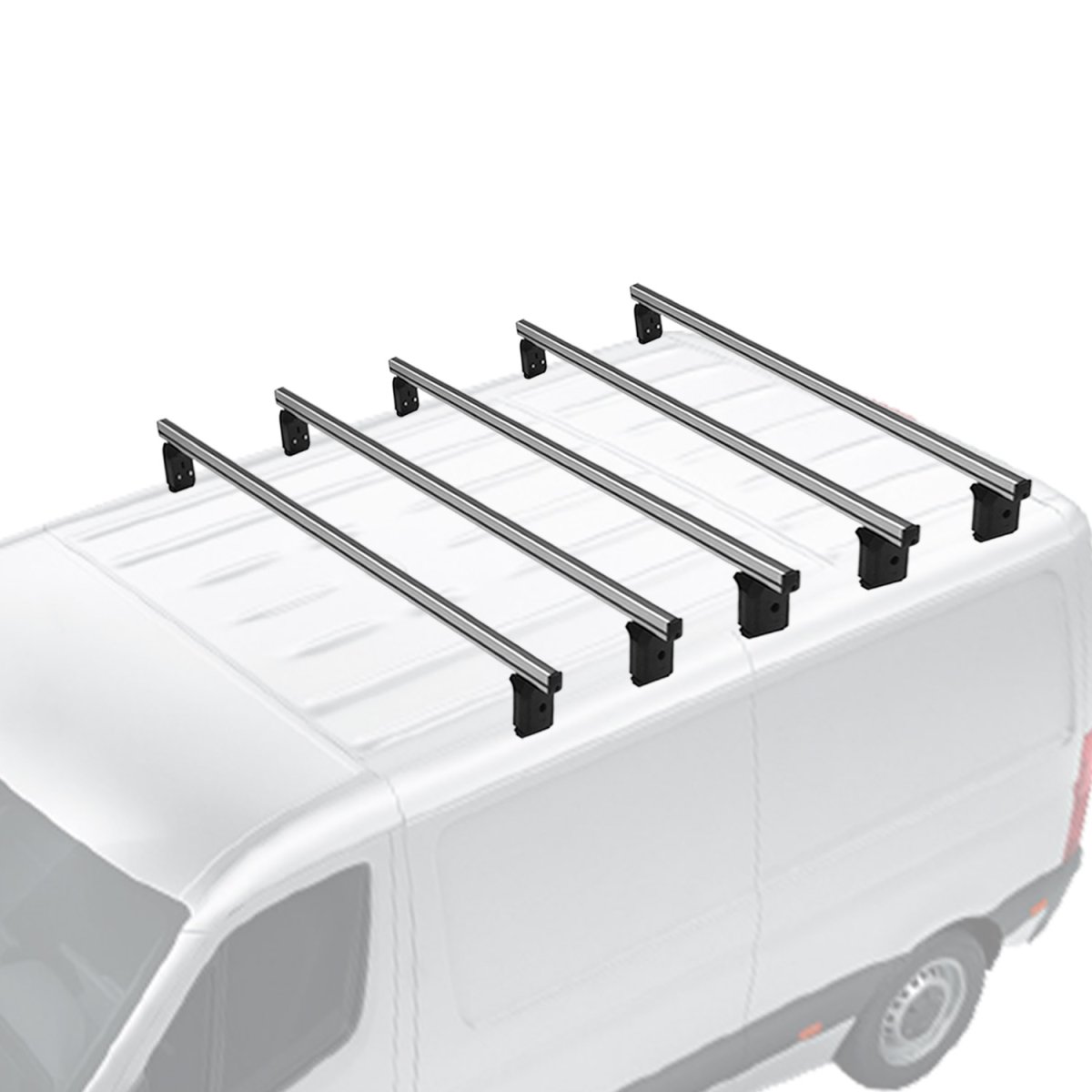Ford Transit Connect Roof Rack Cross Bars - Omac - Professional 5Pcs - Gray - '14-'19 Ford Transit Connect Roof Rack Cross Bars - Omac - Professional 5Pcs - Gray - '14-'19